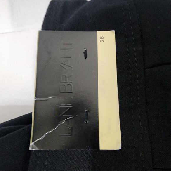 Lane Bryant Womens Cropped Pants Plus Size 28 Black Wide Leg Zip Pockets Stretch - Picture 7 of 12